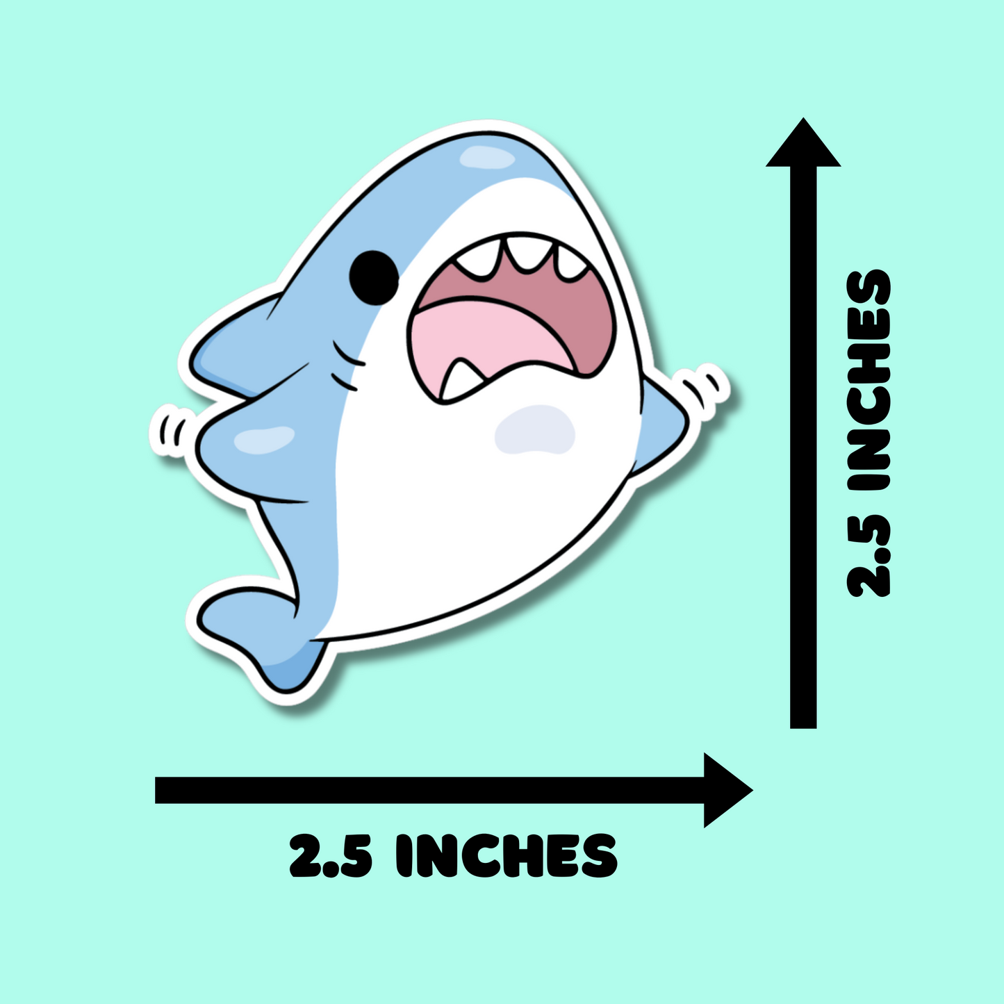 Cute Baby Shark Stickers for Planners, Water Bottles, Laptops, etc.