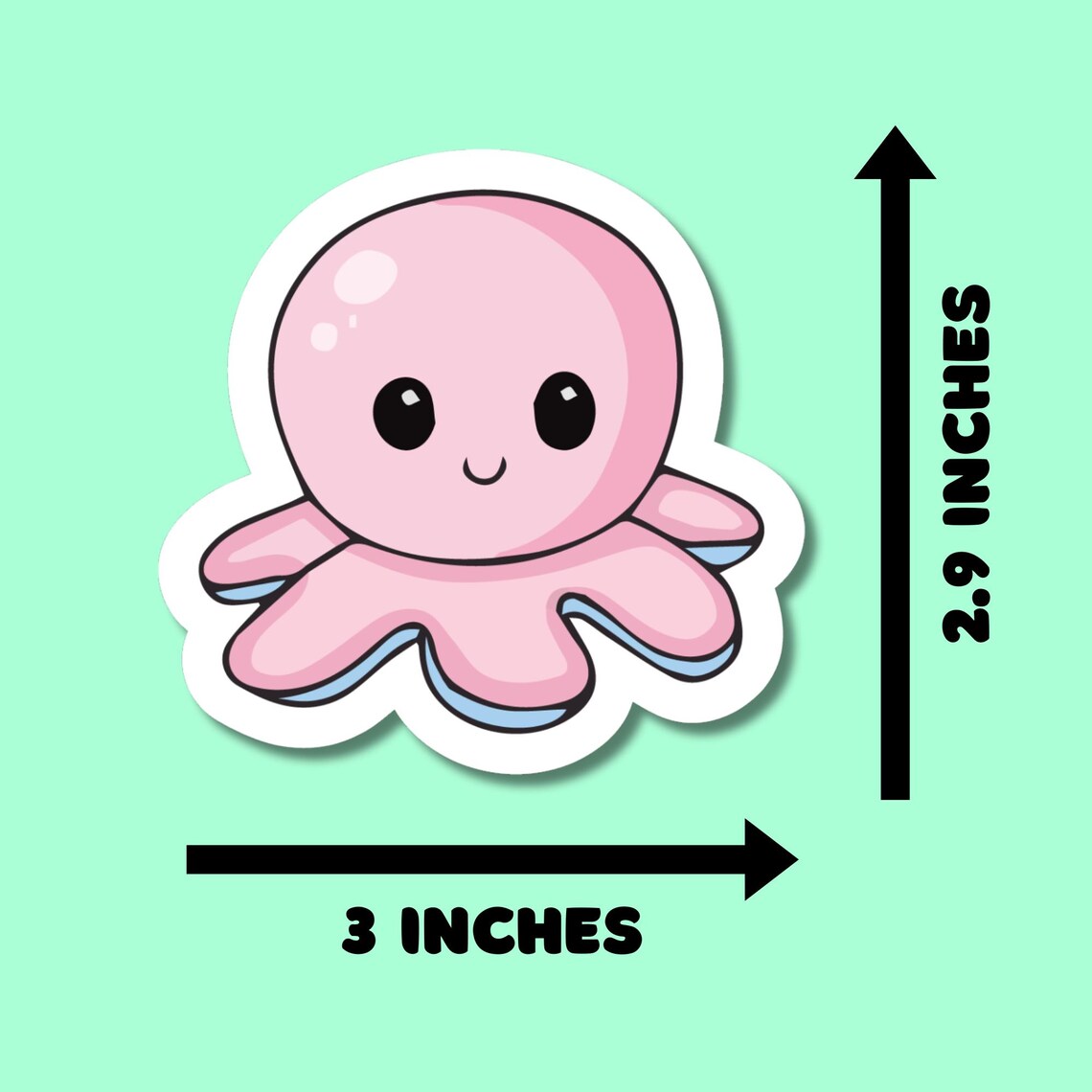 Kawaii Happy Octopus Stickers for Planners, Water Bottles, Laptops, etc.
