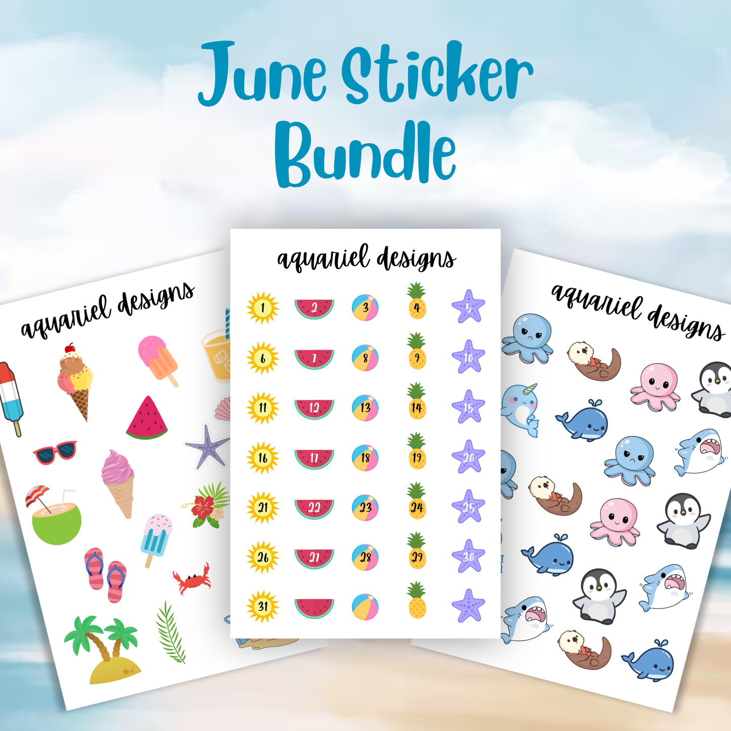 June Sticker Bundle (3 pack)