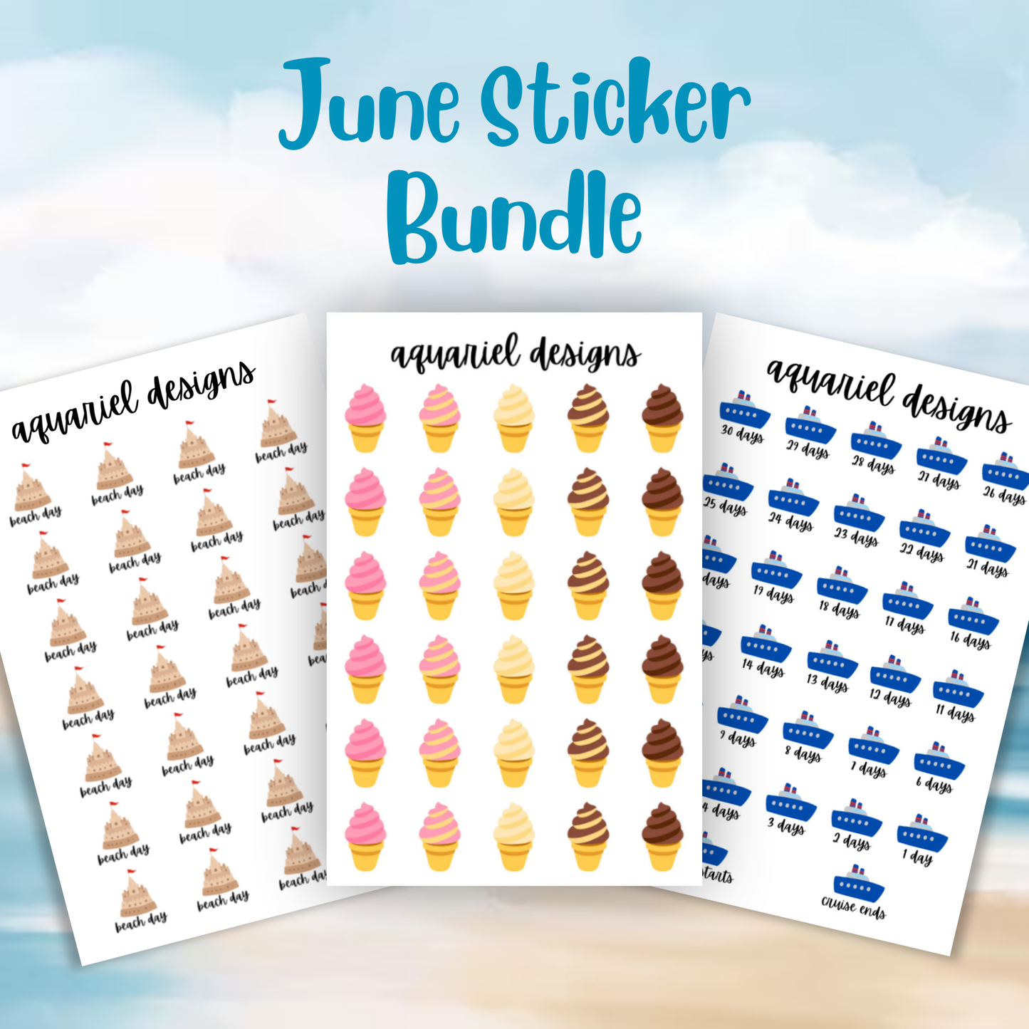 June Sticker Bundle (6 pack)