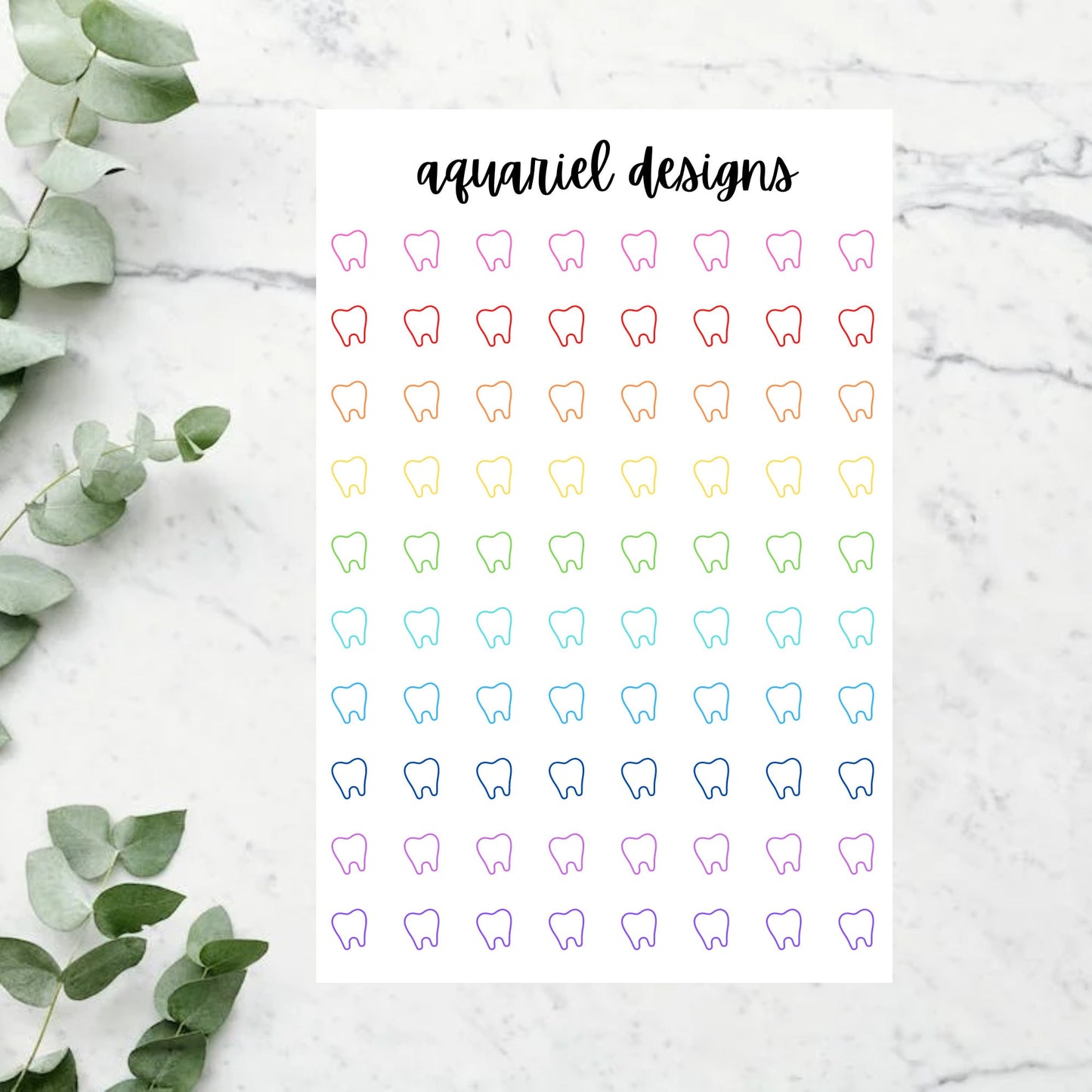 Dentist Icon Stickers, Set of 80 Dentist Appointment Reminder Planner Stickers, Dentist Bullet Journal Stickers