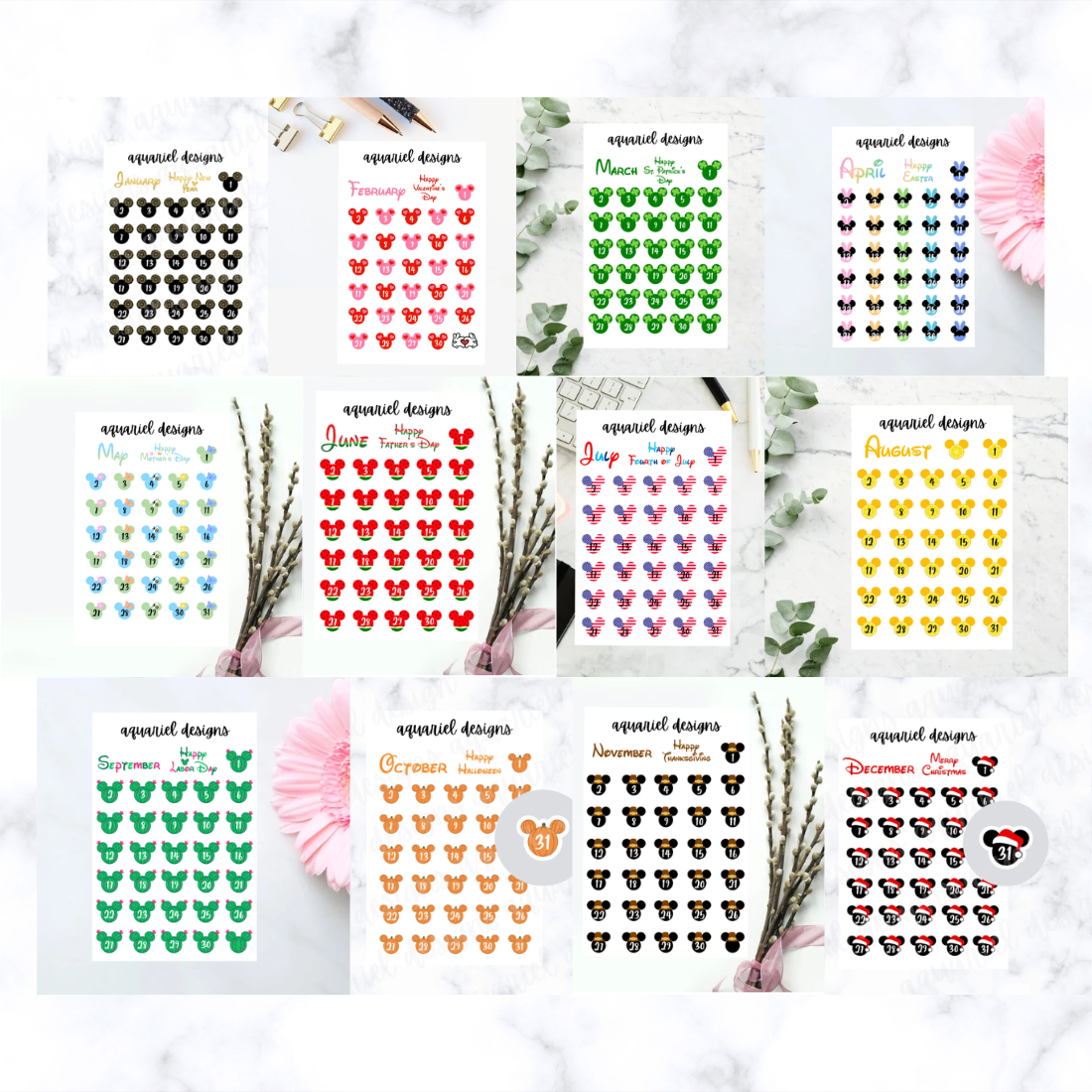 Disney Date Covers – aquarieldesigns