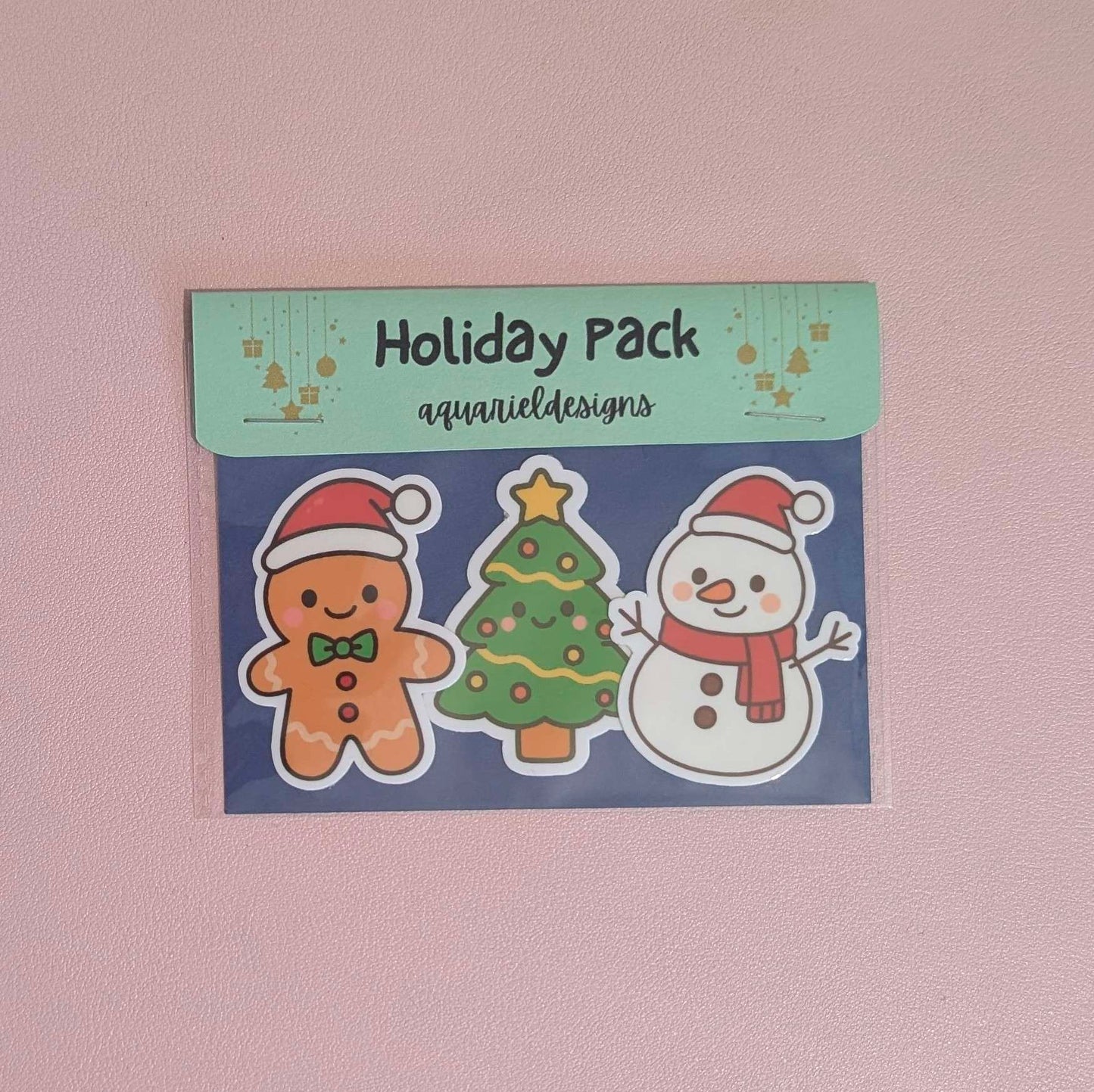 Holiday Sticker Pack (Gingerbread Man, Christmas Tree, Snowman) for Planners, Water Bottles, Laptops, etc.