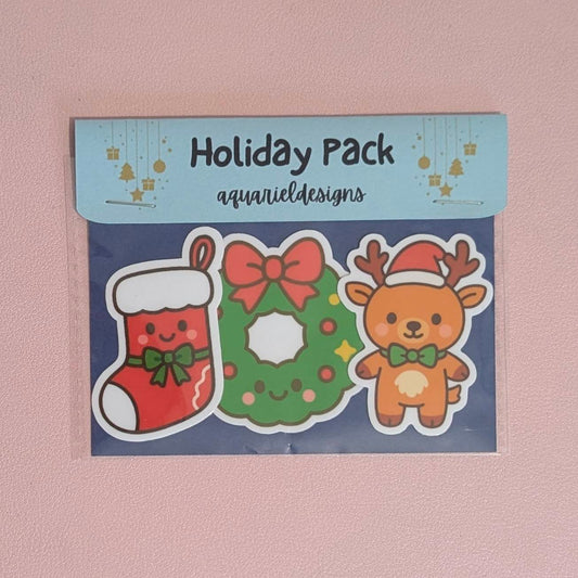 Holiday Sticker Pack (Stocking, Wreath, Reindeer) for Planners, Water Bottles, Laptops, etc.