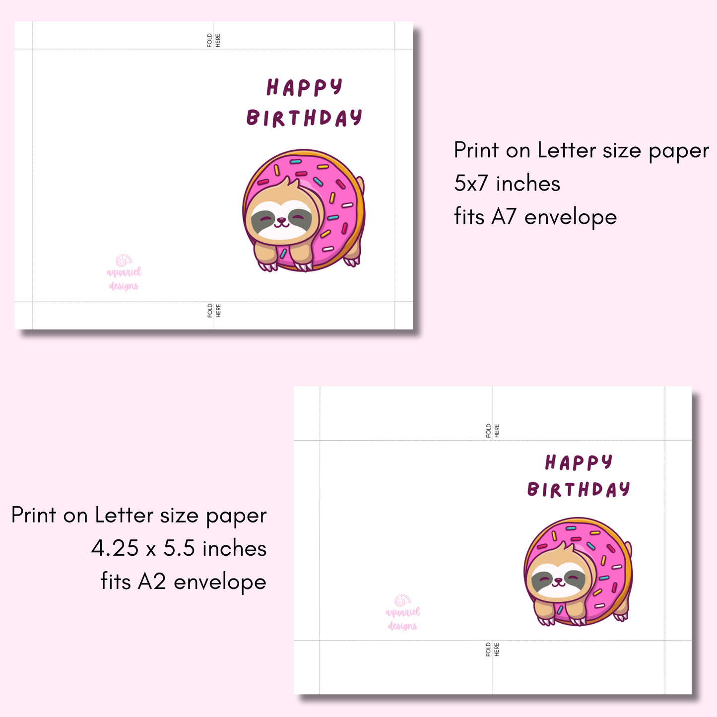 Sloth Birthday Printable Card | Happy Birthday Card | Birthday Card for Sloth Lover