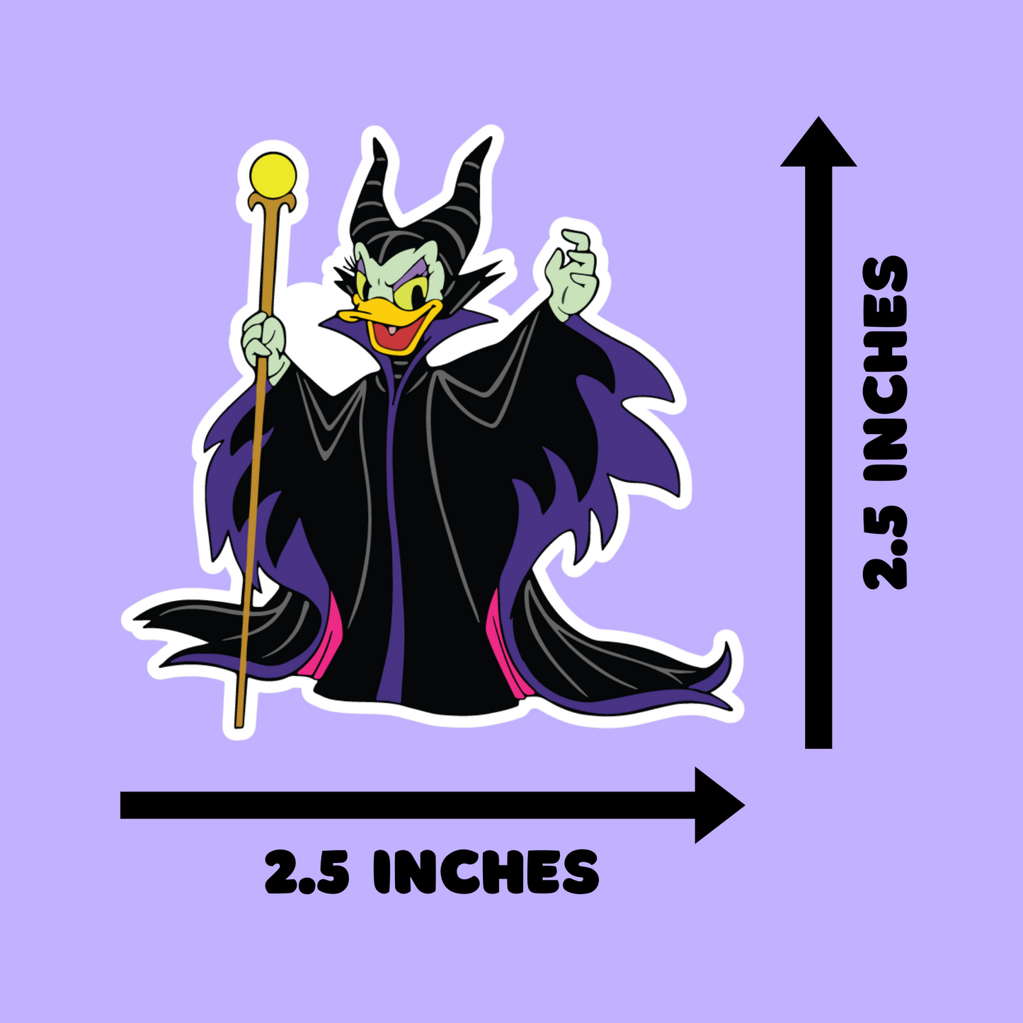 Maleficent Daisy Duck Stickers for Planners, Water Bottles, Laptops, etc.