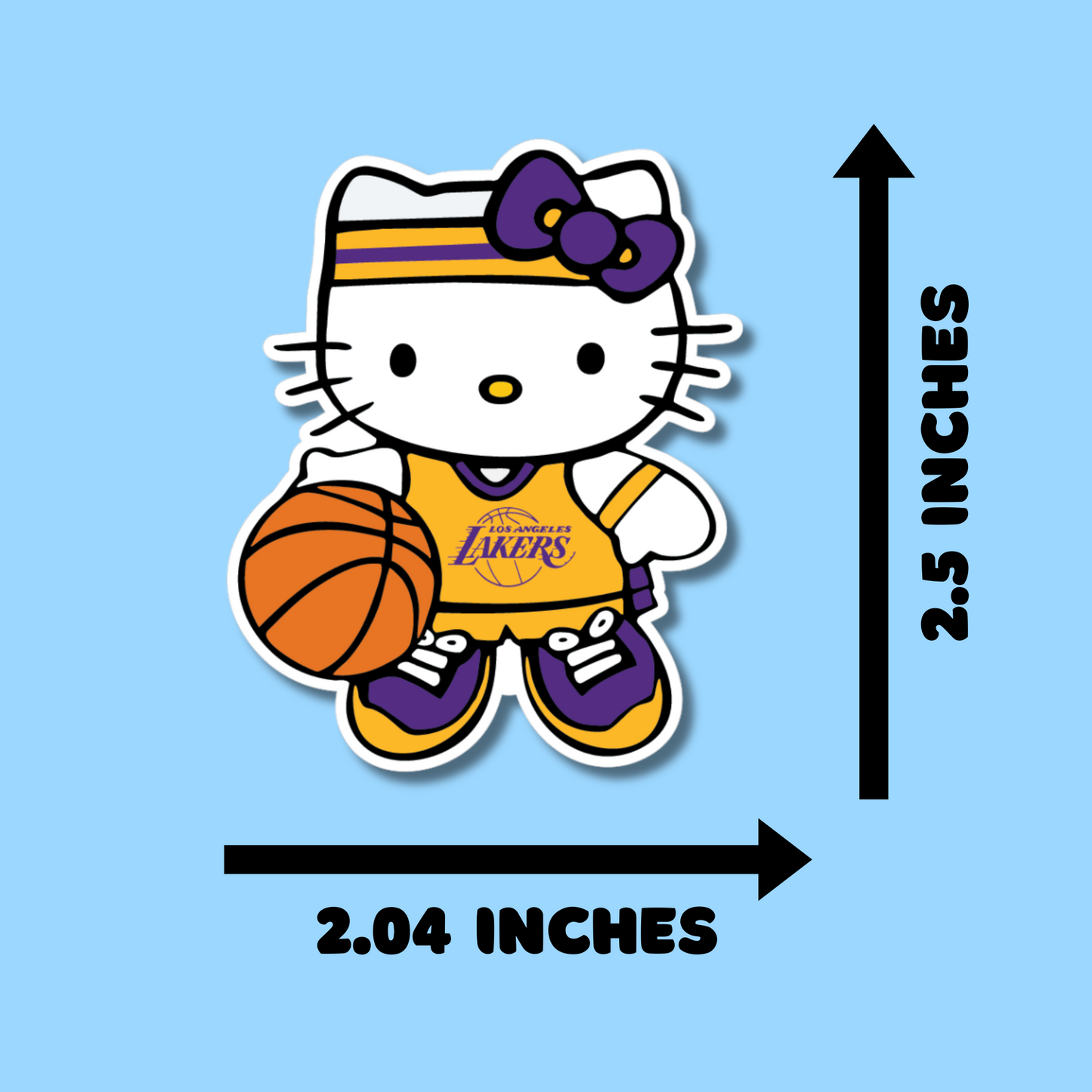 Lakers Hello Kitty Stickers for Planners, Water Bottles, Laptops, etc.