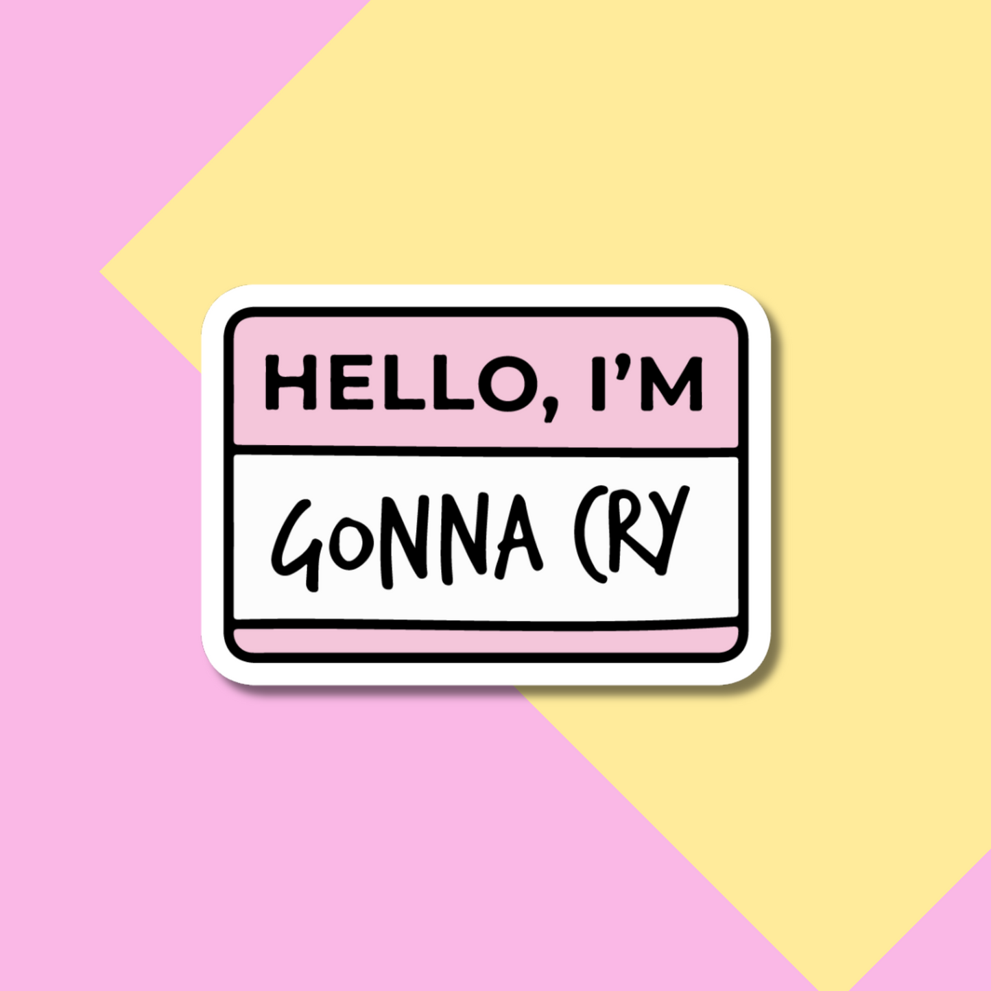 Hello I'm Gonna Cry Stickers, Funny Stickers for Planners, Water Bottles, Laptops, etc.