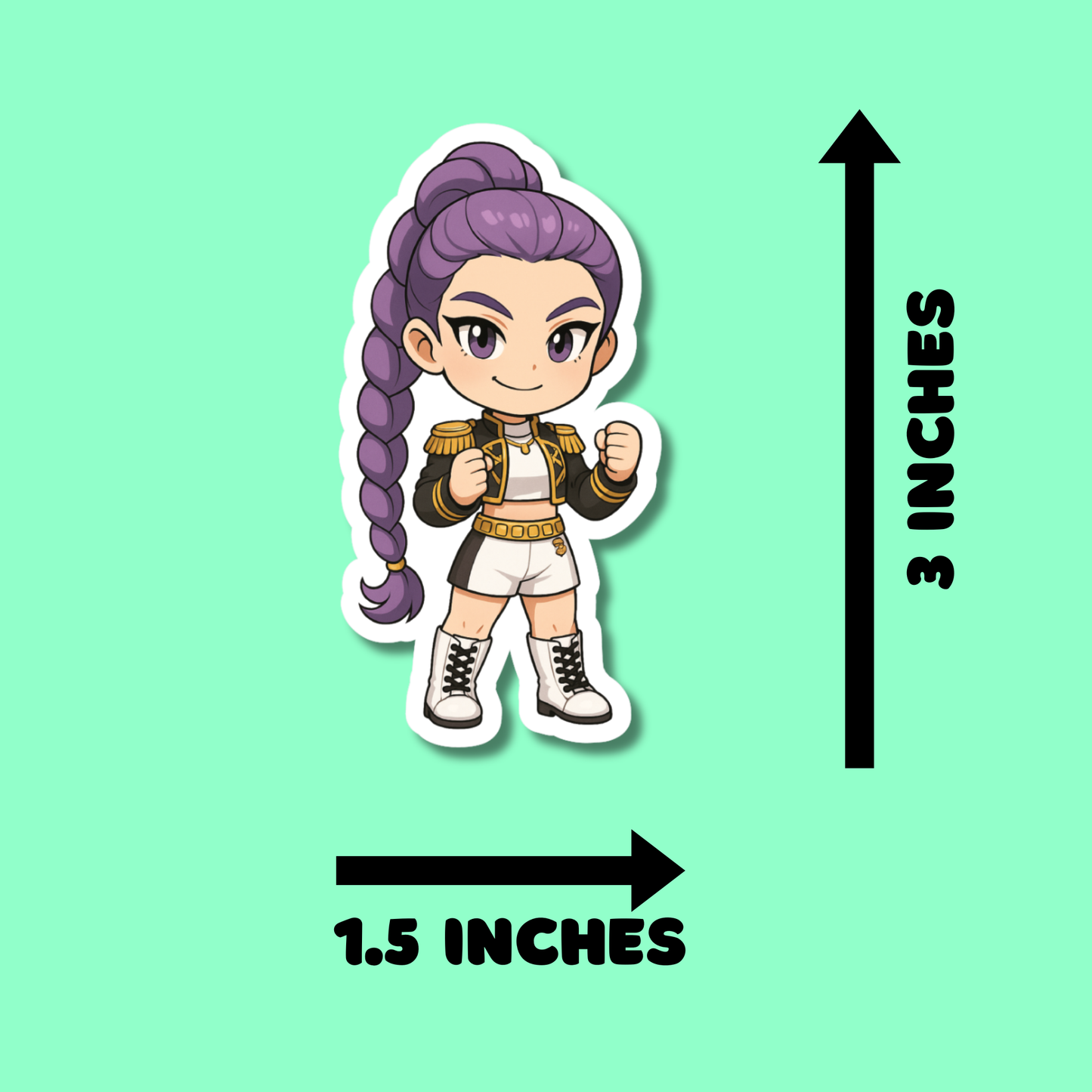 Chibi Rumi Kpop Demon Hunters Stickers for Planners, Water Bottles, Laptops, etc.