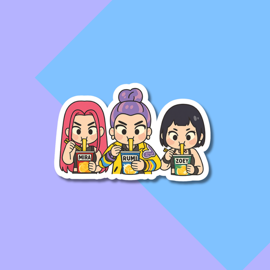 Chibi Huntrix Ramen Kpop Demon Hunters Stickers for Planners, Water Bottles, Laptops, etc.
