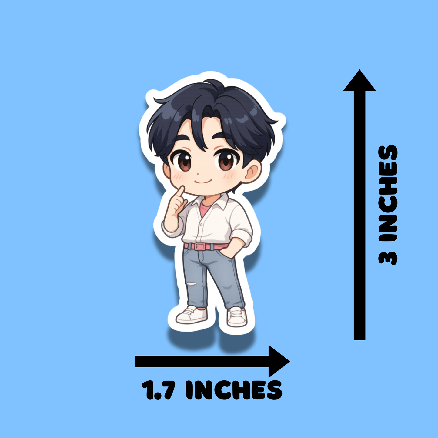 Chibi Jinu Kpop Demon Hunters Stickers for Planners, Water Bottles, Laptops, etc.