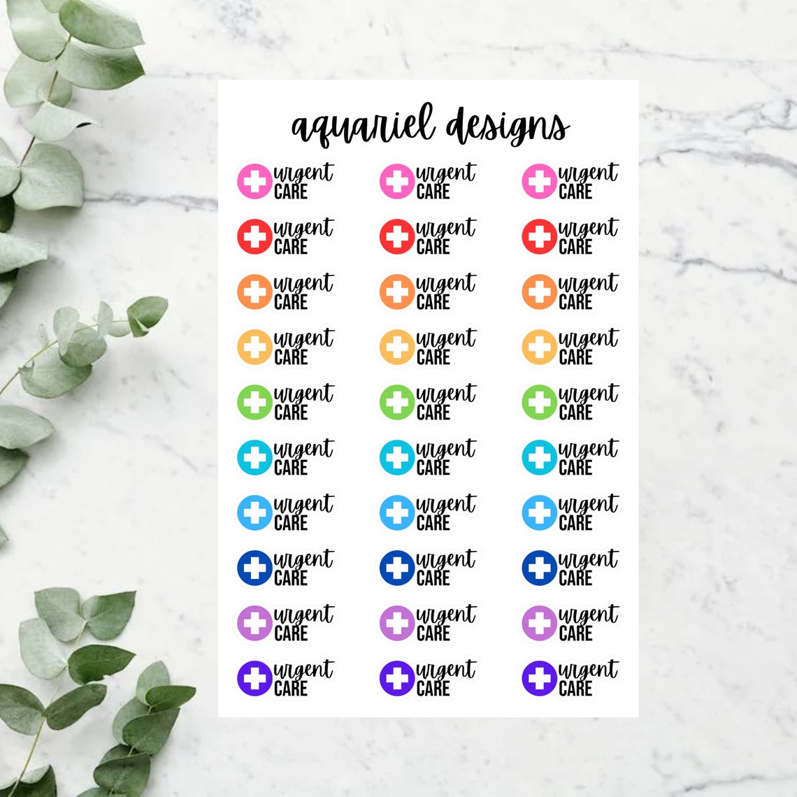 Urgent Care Stickers, 30 Urgent Care Stickers for Planners, Calendars, Bullet Journals, etc.