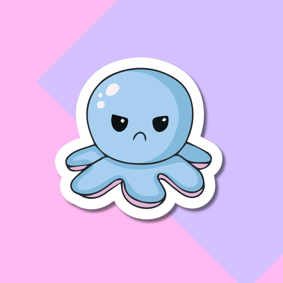 Kawaii Angry Octopus Stickers for Planners, Water Bottles, Laptops, etc.
