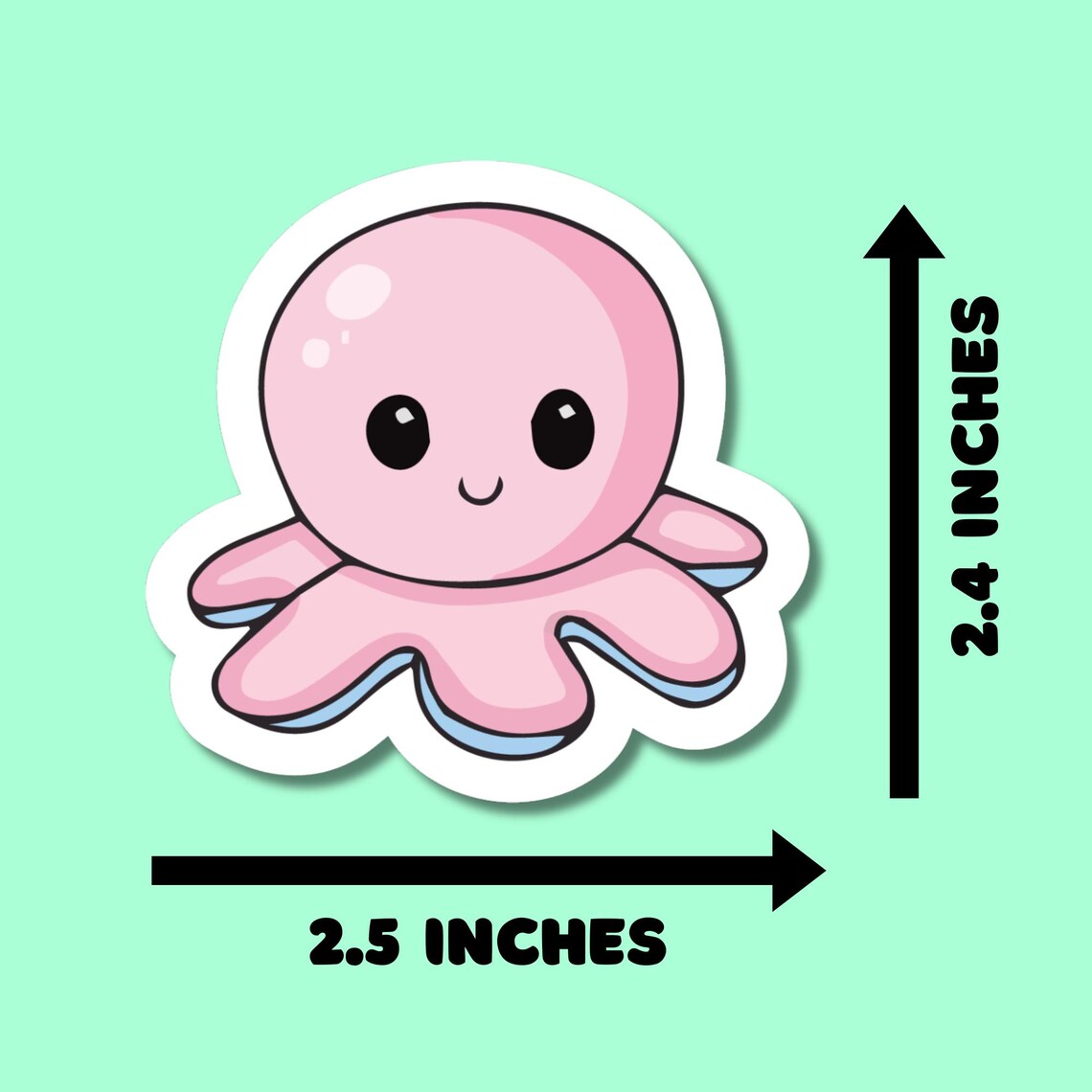 Kawaii Happy Octopus Stickers for Planners, Water Bottles, Laptops, etc.