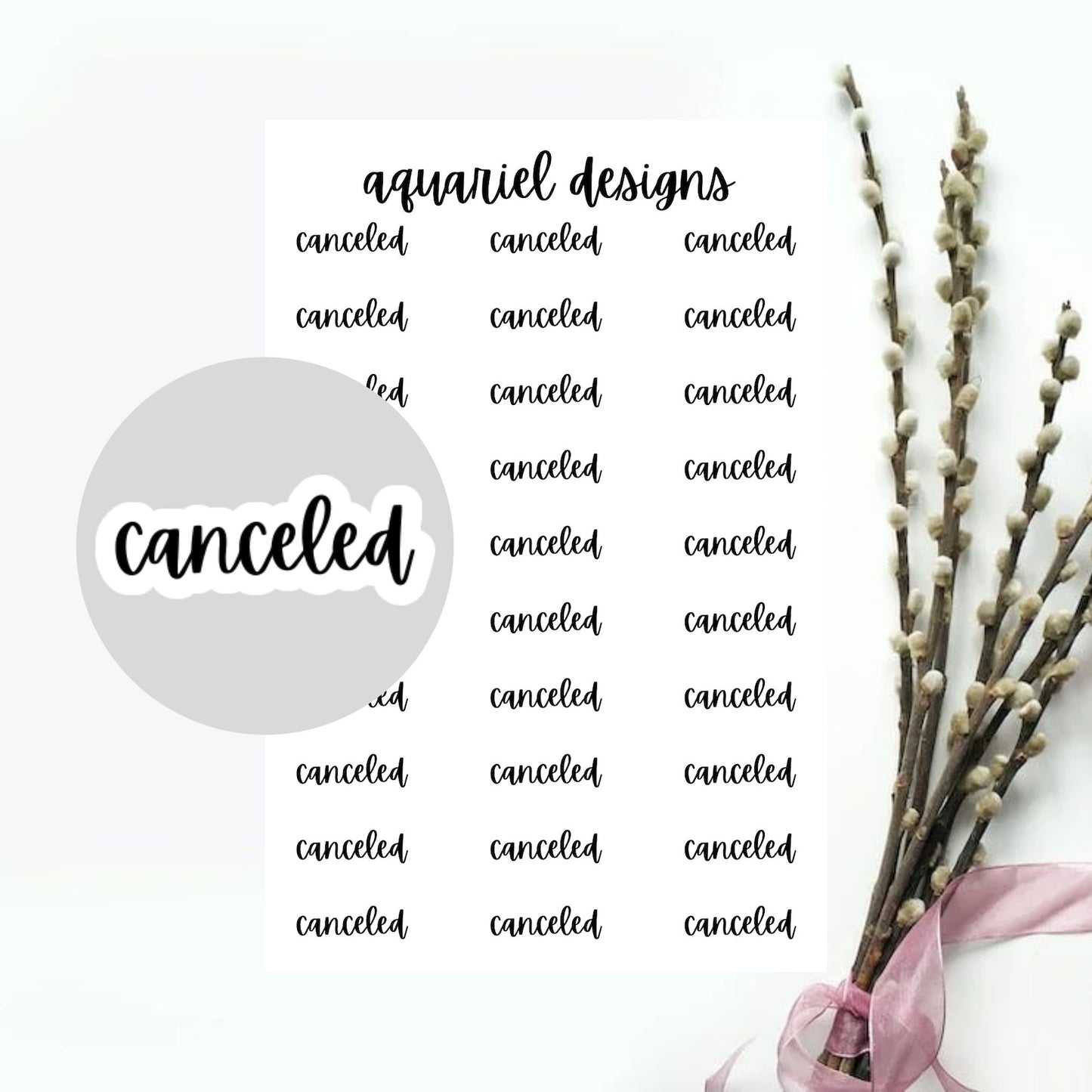 Canceled Stickers, 30 Canceled Reminder Stickers for Planners, Calendars, Bullet Journals, etc.