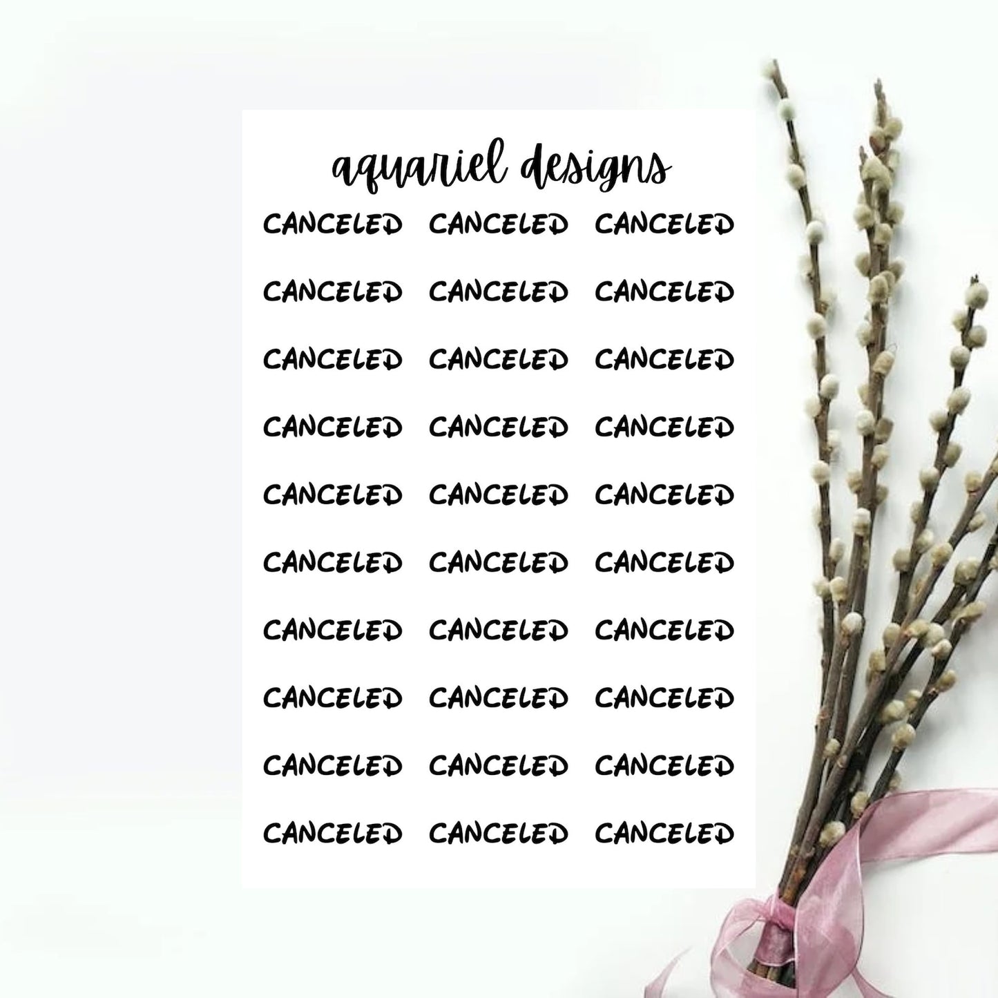 Disney Canceled Text Stickers | Set of 30 Canceled Planner Stickers | Bullet Journal Stickers