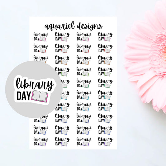 Library Day Stickers, 40 Library Day Stickers for Planners, Calendars, Bullet Journals, etc.