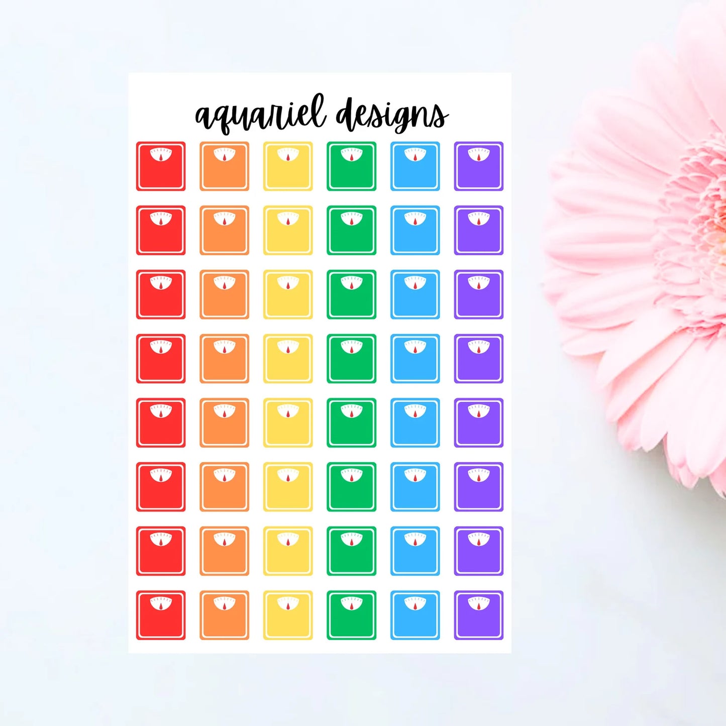 Scale Stickers | Set of 48 Scale Planner Stickers | Bullet Journal Stickers