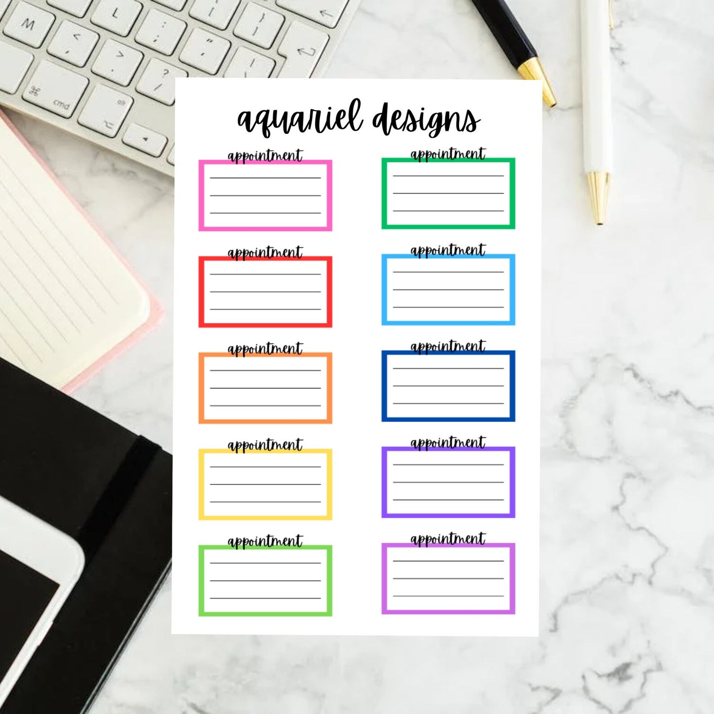 Appointment Box Stickers for Planners, Bullet Journals, Calendars, etc.