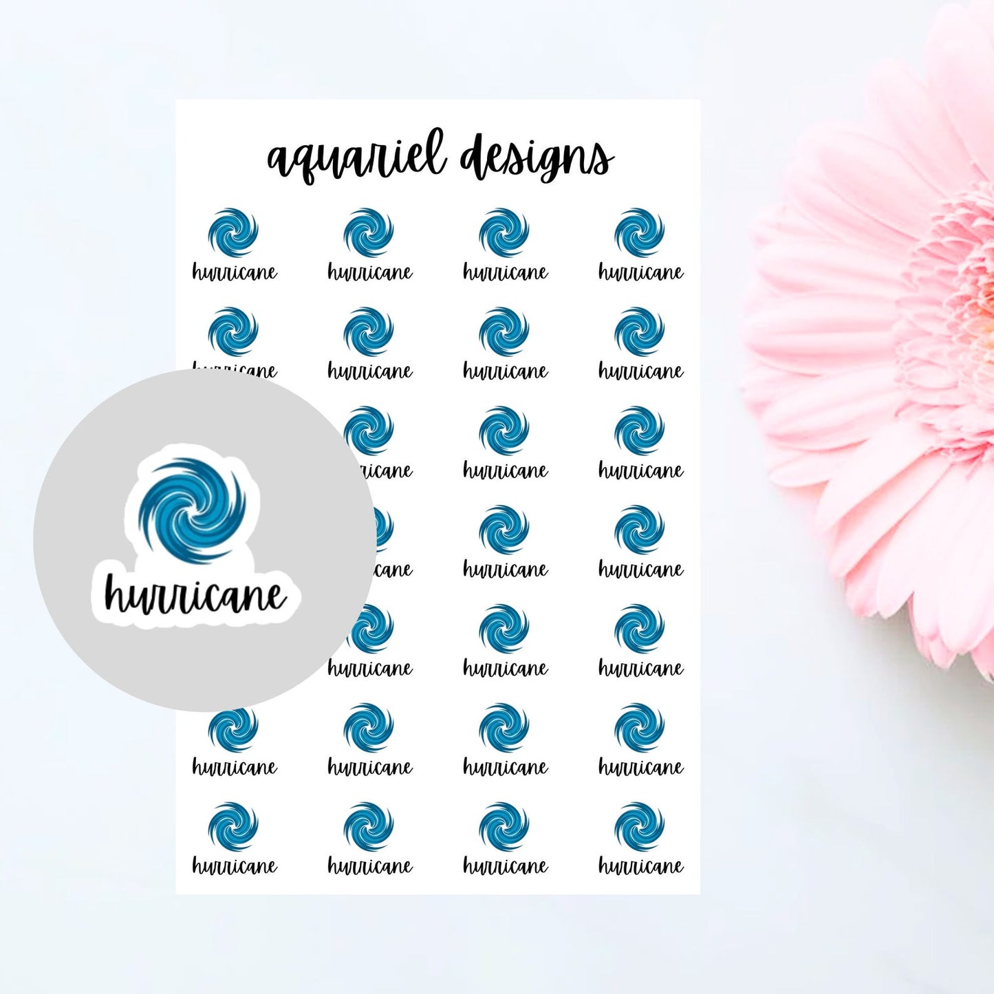 Natural Disaster Stickers, Set of 28 Fire, Tornado, Hurricane, and Earthquake Stickers for Planners, Bullet Journals, Calendars, etc.