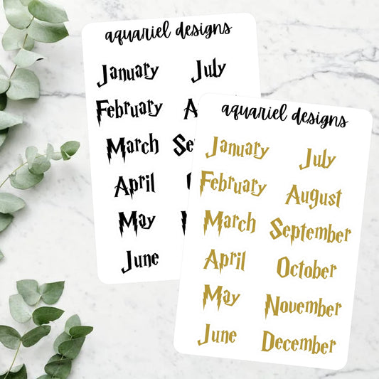 Harry Potter Month Stickers, Harry Potter Script Planner Stickers, Harry Potter Bullet Journal Stickers