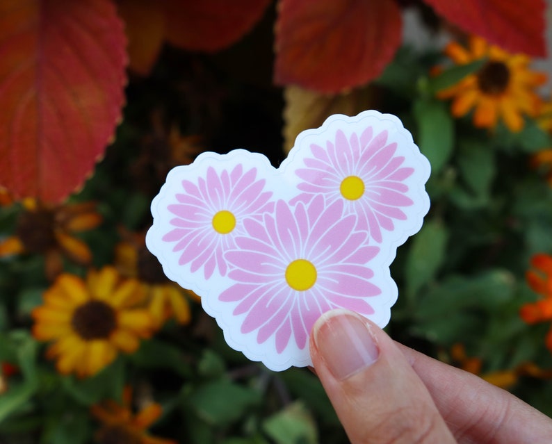 Pink Daisy Mickey Head Stickers for Planners, Water Bottles, Laptops, etc.