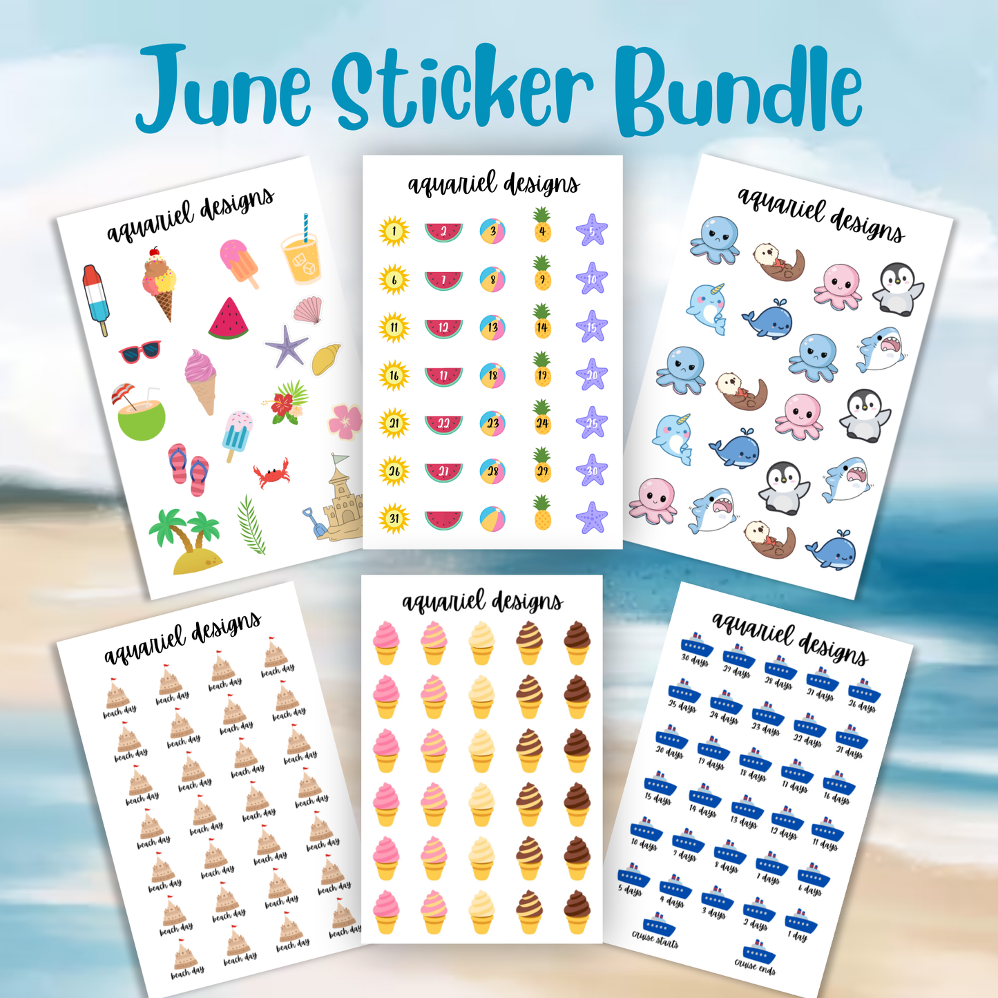 June Sticker Bundle (6 pack)