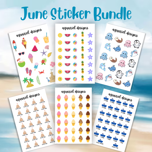 June Sticker Bundle (6 pack)