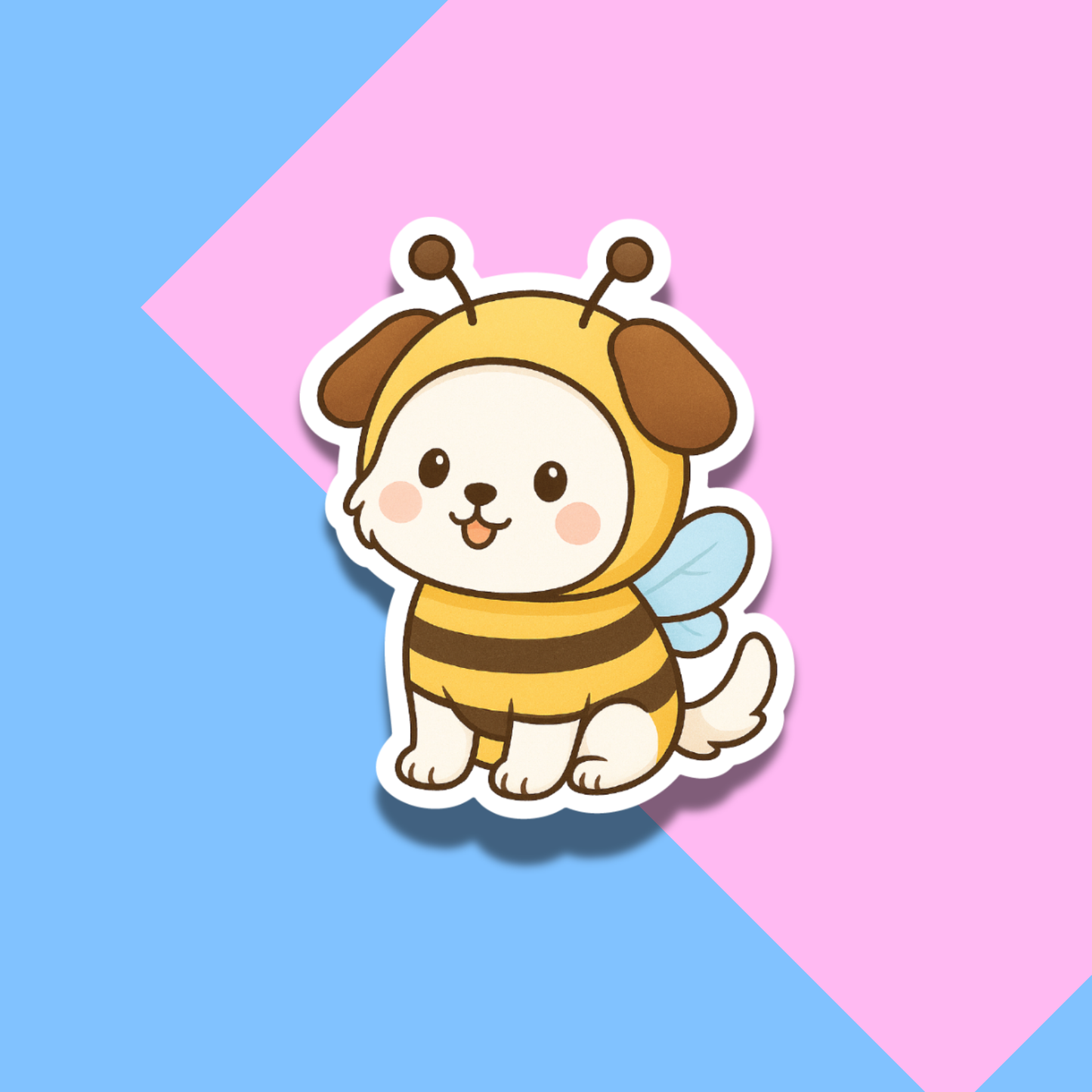 Cute Dog in Bee Costume Stickers for Planners, Water Bottles, Laptops, etc.