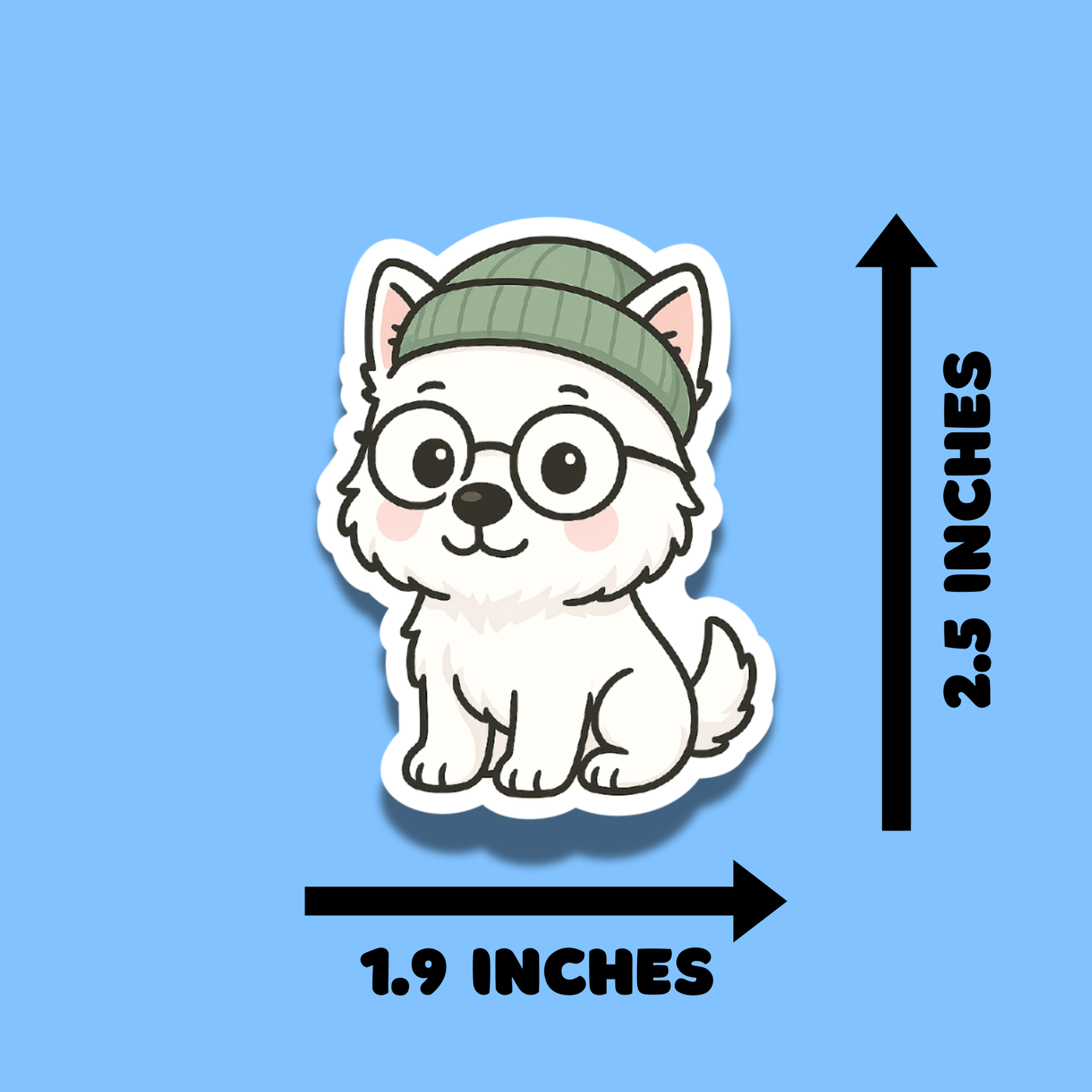 Cute Hipster Westie Stickers for Planners, Water Bottles, Laptops, etc.