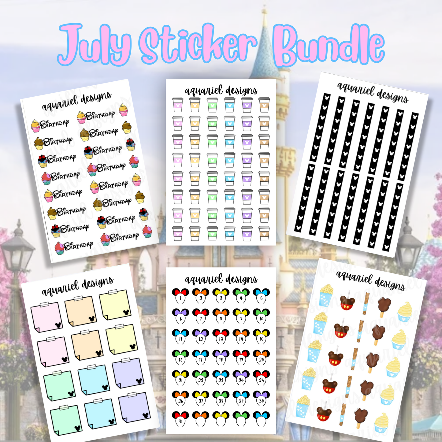 July Sticker Bundle (6 pack)