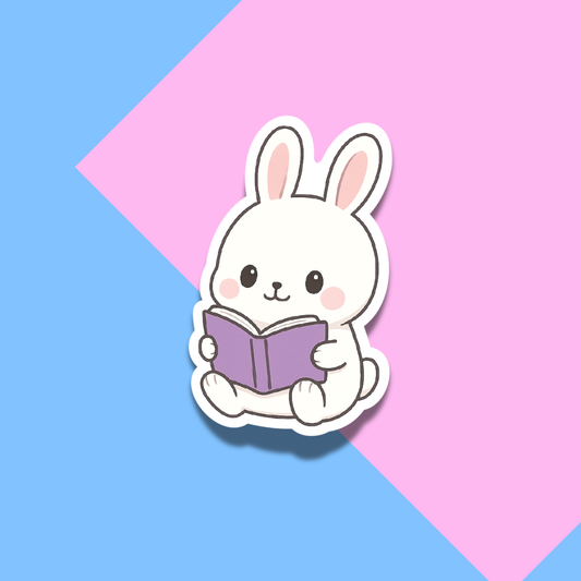 Reading Rabbit Stickers for Planners, Water Bottles, Laptops, etc.