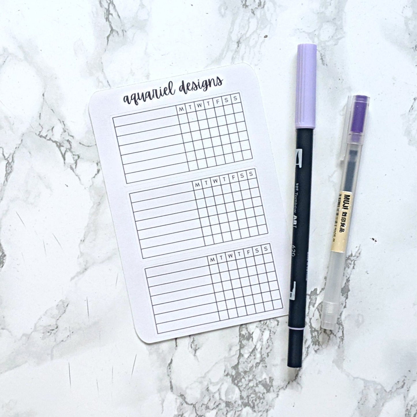 Habit Tracker Stickers | Weekly Layout | Planner Stickers | Bullet Journal Stickers