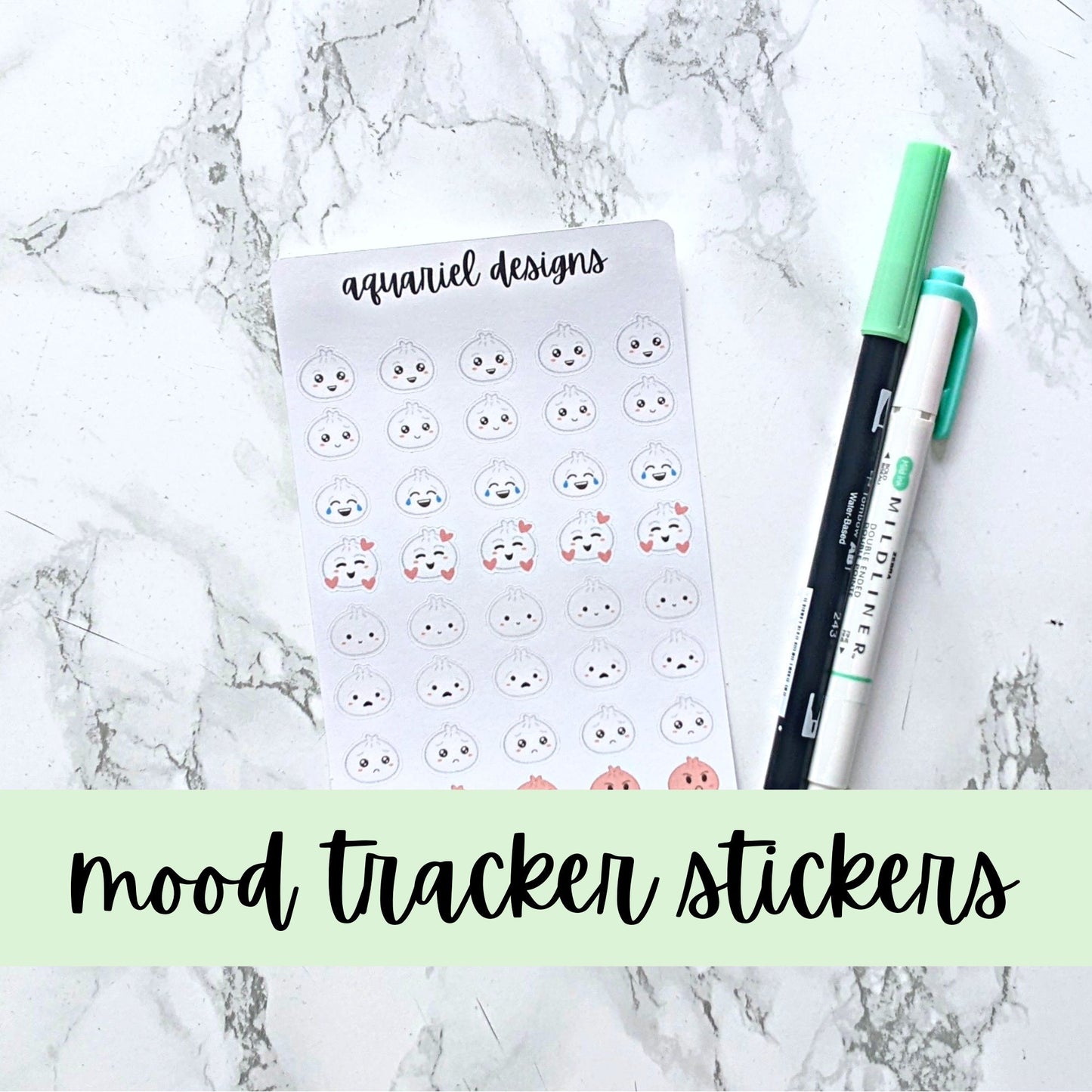 Bao Mood Tracker Stickers | Bullet Journal Tracker Stickers | Planner Tracker Stickers