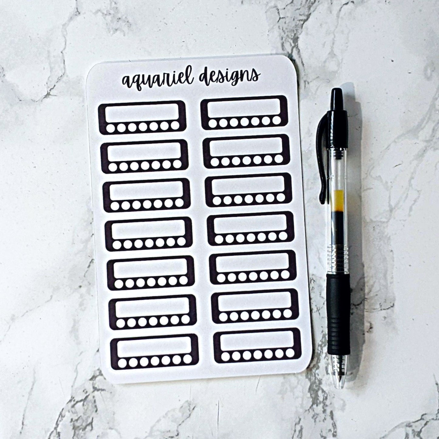 Black Habit Tracker Stickers | Weekly Habit Tracker Stickers | Planner Stickers | Bullet Journal Stickers