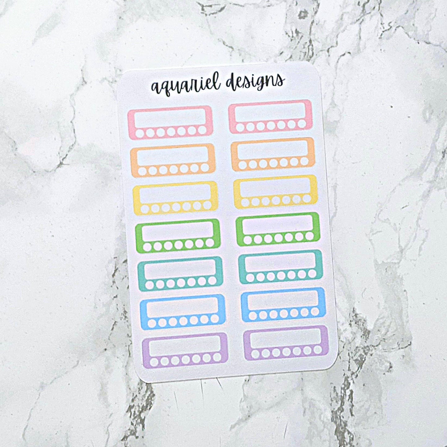 Pastel Rainbow Habit Tracker Stickers | Weekly Habit Tracker Stickers | Planner Stickers | Bullet Journal Stickers