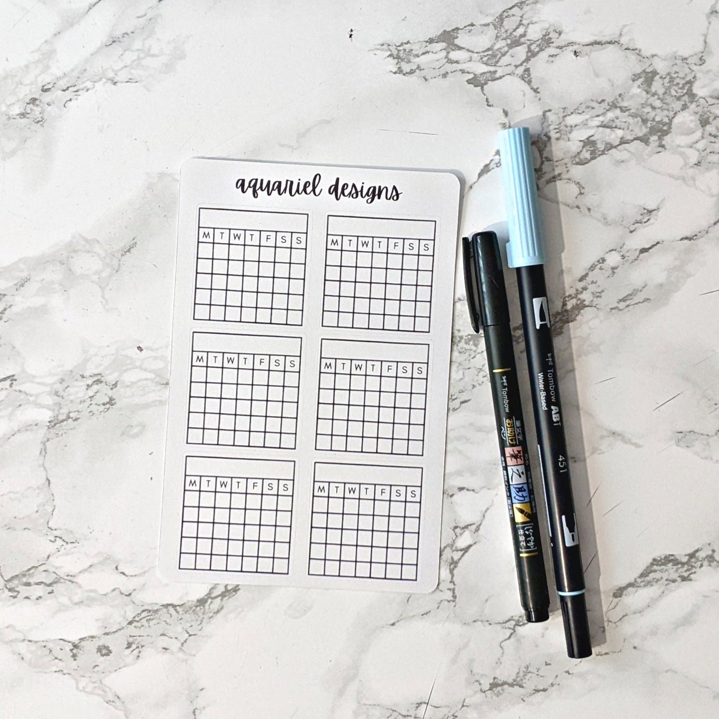 Habit Tracker Stickers | Monthly Habit Trackers | Blank Monthly Calendar Planner Stickers | Bullet Journal Stickers