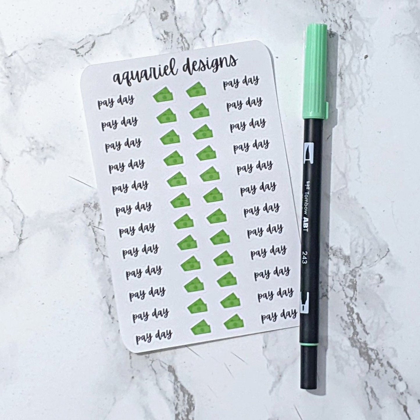 Pay Day Stickers | Pay Day Sticker Sheet | Monthly Budget Planner Stickers | Bullet Journal Stickers