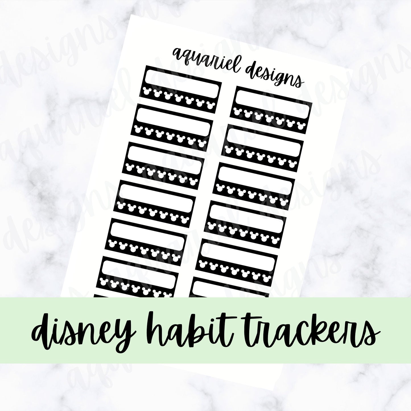 Disney Weekly Habit Tracker Stickers | Bujo Stickers | Planner Stickers