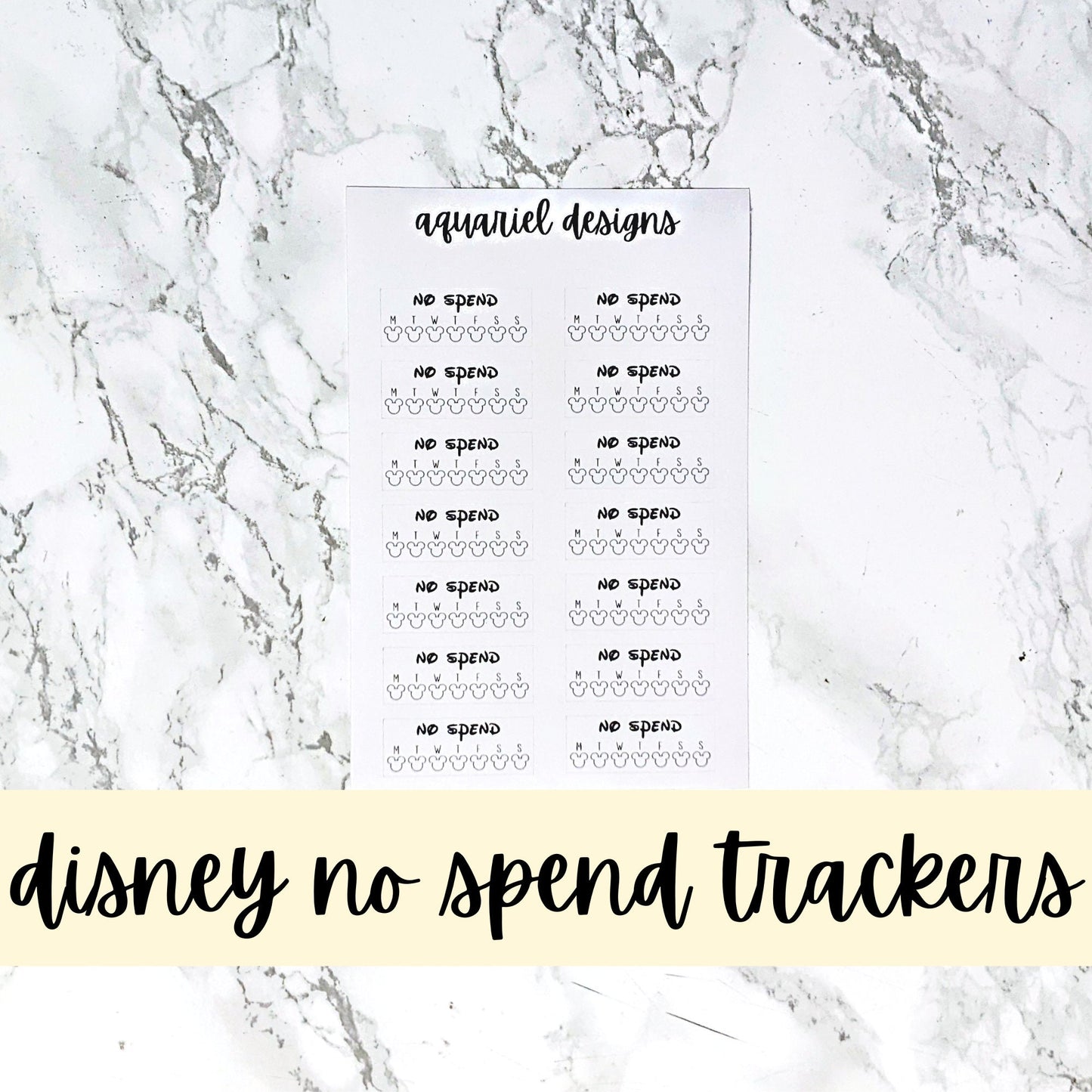 Disney No Spend Tracker Stickers | Planner Stickers | Bullet Journal Stickers