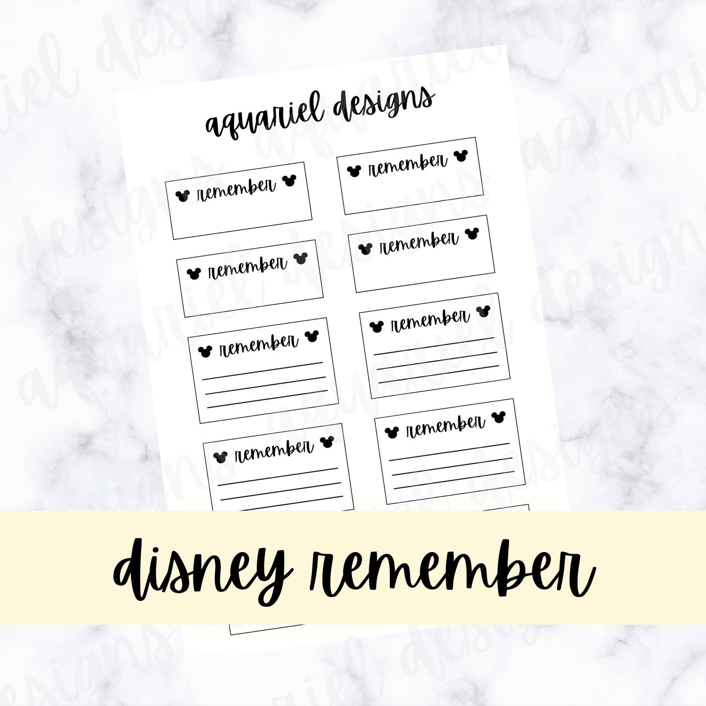 Disney Remember Reminder Stickers | Bujo Stickers | Planner Stickers