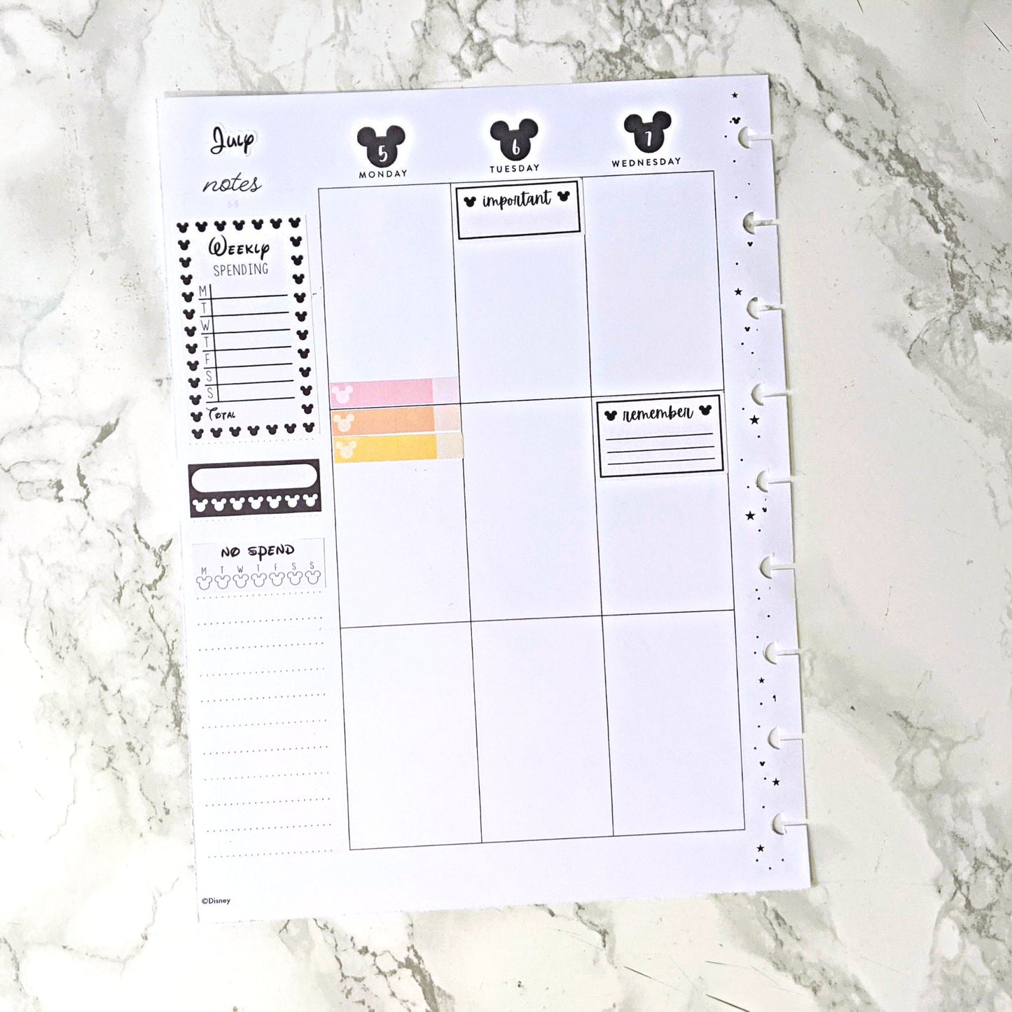 Disney Remember Reminder Stickers | Bujo Stickers | Planner Stickers