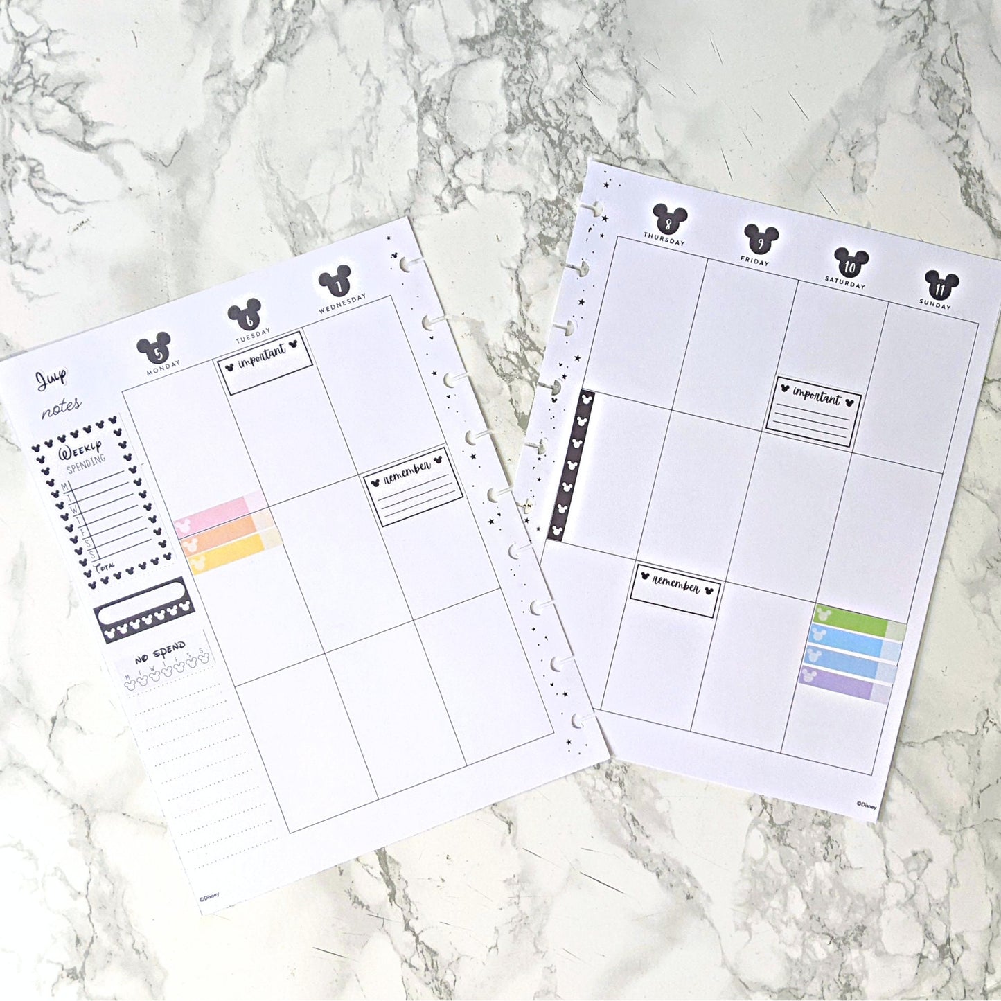 Disney Weekly Habit Tracker Stickers | Bujo Stickers | Planner Stickers