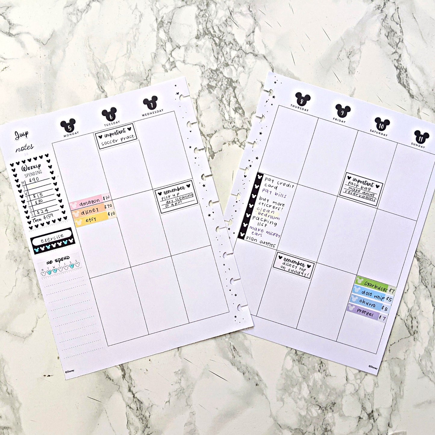 Disney No Spend Tracker Stickers | Planner Stickers | Bullet Journal Stickers