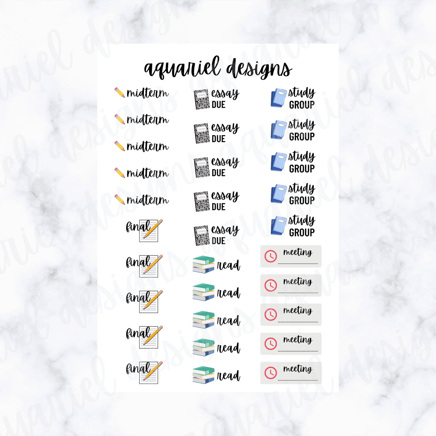 Back To School College Edition Stickers | School Stickers for Planner | College Planner Stickers