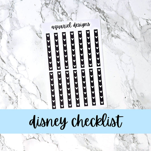 Disney Checklist Stickers | Planner Stickers | Bullet Journal Stickers