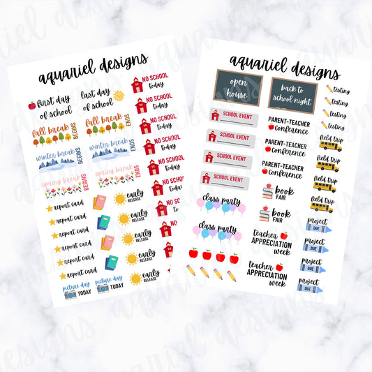 School Stickers | School Stickers for Planner | School Planner Stickers