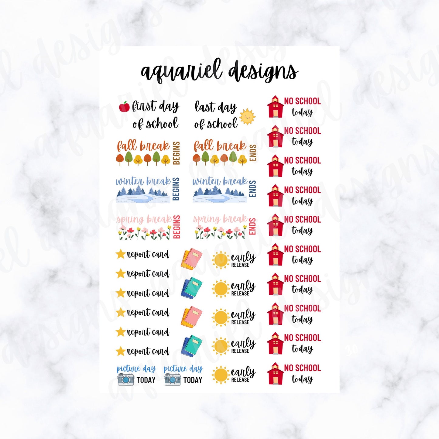 School Stickers | School Stickers for Planner | School Planner Stickers