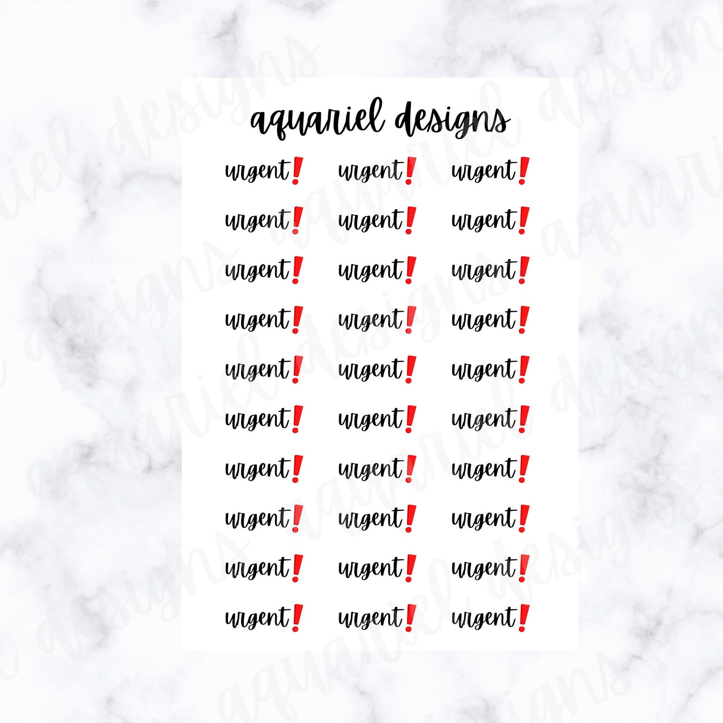 Urgent Stickers | Set of 30 Urgent Planner Stickers | Bullet Journal Stickers