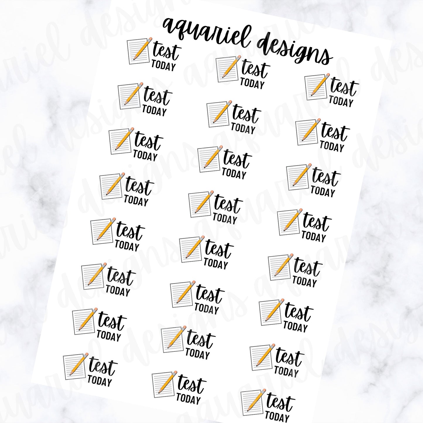 Test Sticker Sheet | School Stickers for Planner | Set of 24 Test Planner Stickers